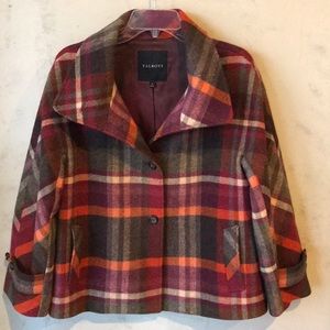 Talbots Plaid Wool Swing Coat